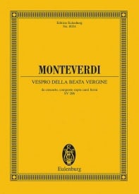 Monteverdi: Vespro della Beata Vergine SV 206  SV 206 (Study Score) published by Eulenburg
